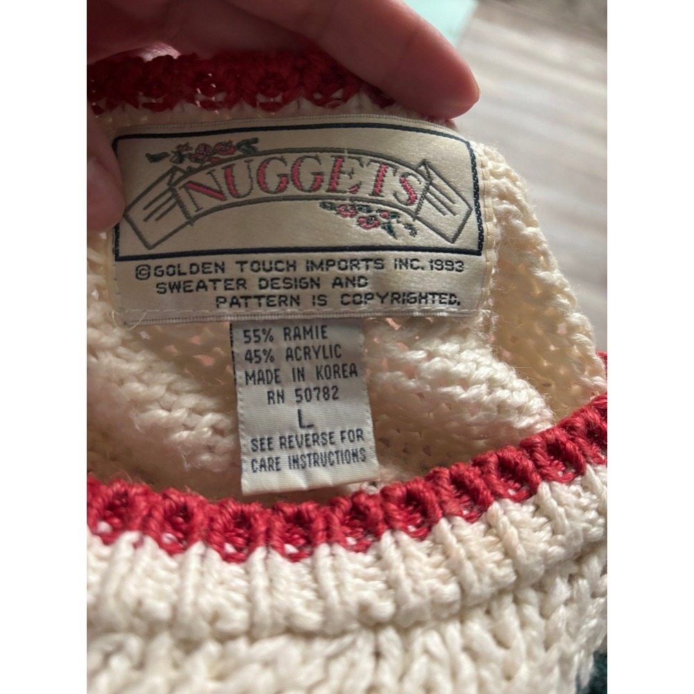 Vintage NUGGETS 1993 knitted crewneck sweater size large - Picture 9 of 11
